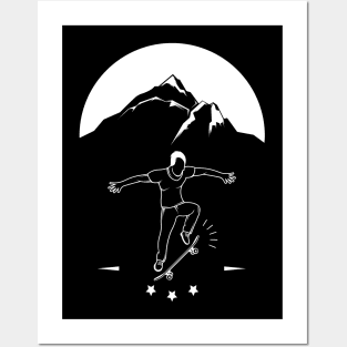 Skateboarder Boarder Skater Skating Mountain Gift Posters and Art